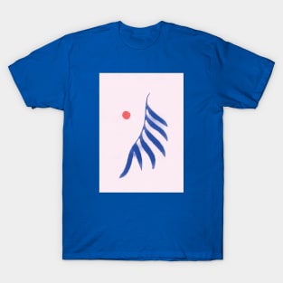 Red sun blue leaf T-Shirt